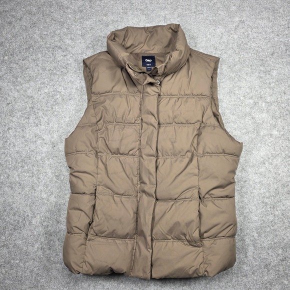 GAP Jackets & Blazers - Gap Vest Women L Brown Puffer Zip Up Solid